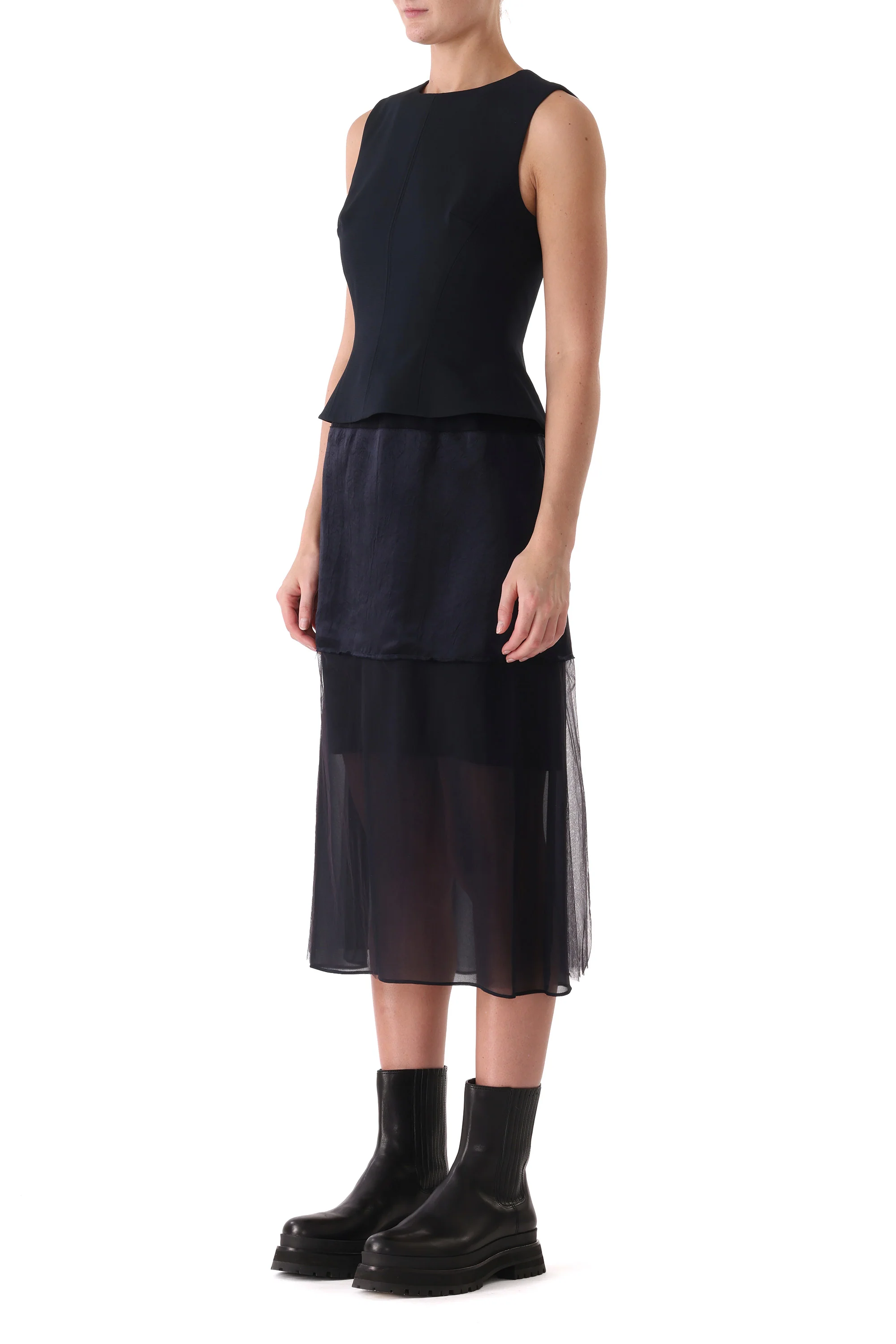CADY LAYERED SLEEVELESS COCKTAIL DRESS - Image 3