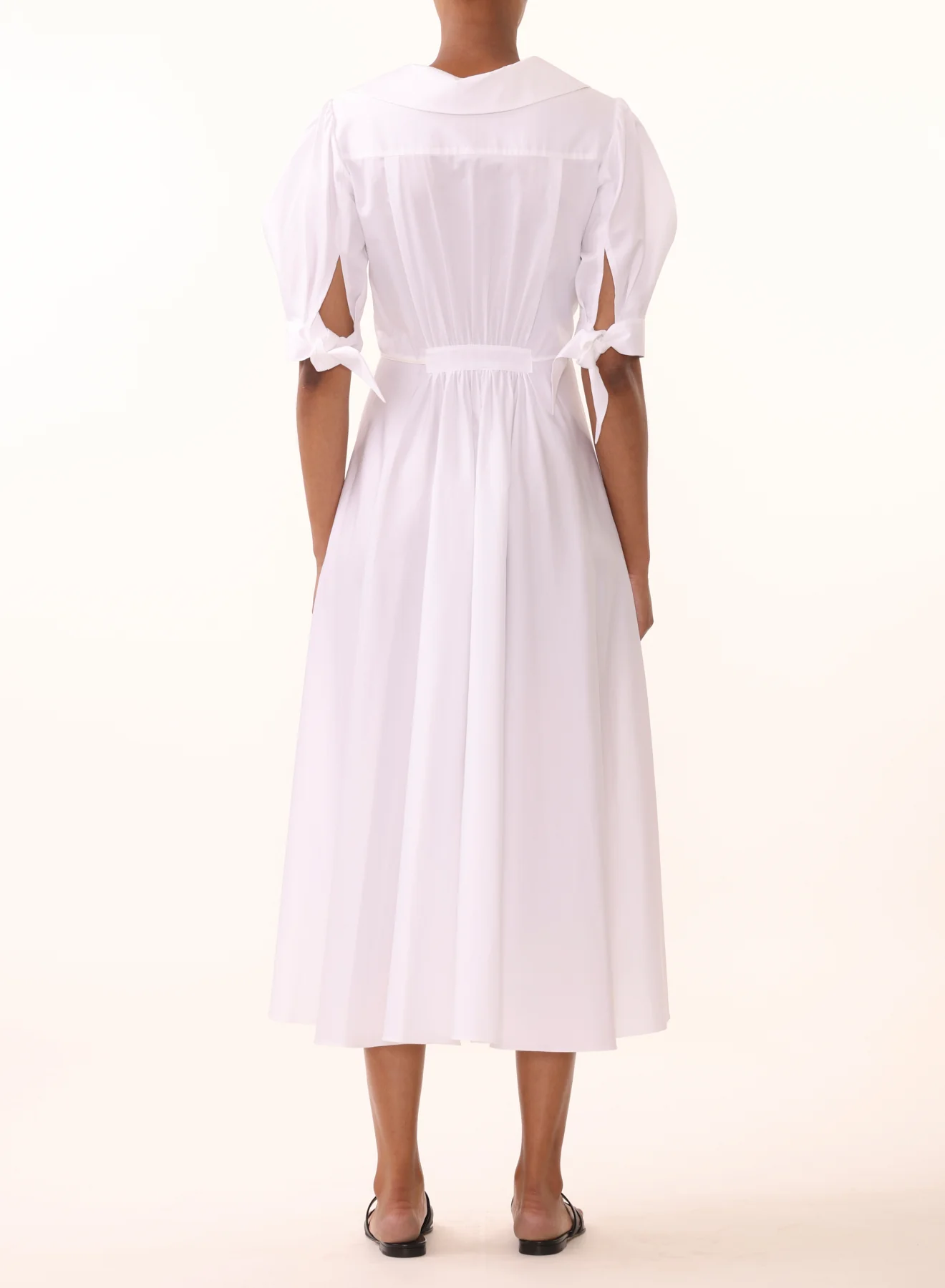 COTTON SATEEN SHORT SLEEVE DAY DRESS - Image 3