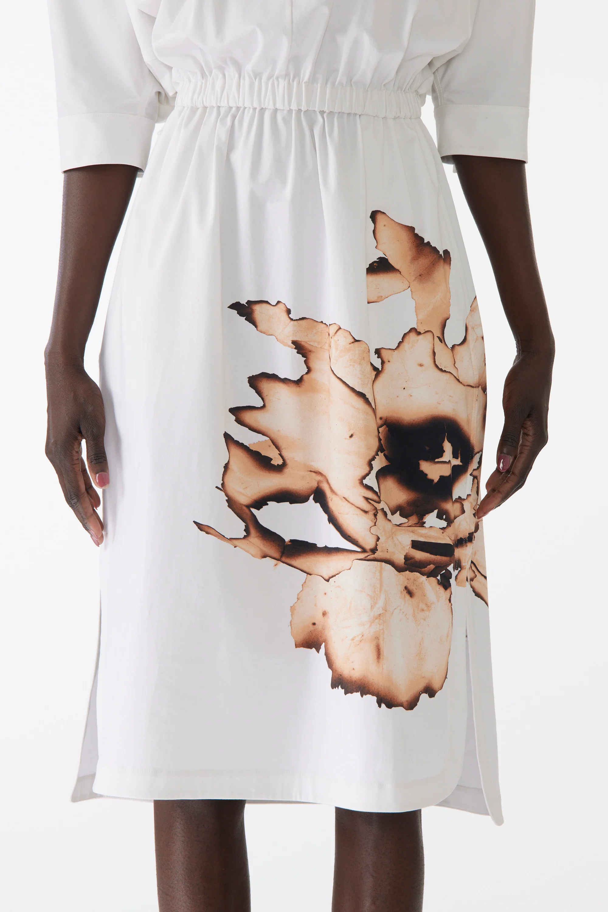 DOLMAN SLEEVE COTTON DRESS WITH FLORAL PRINT - Image 5