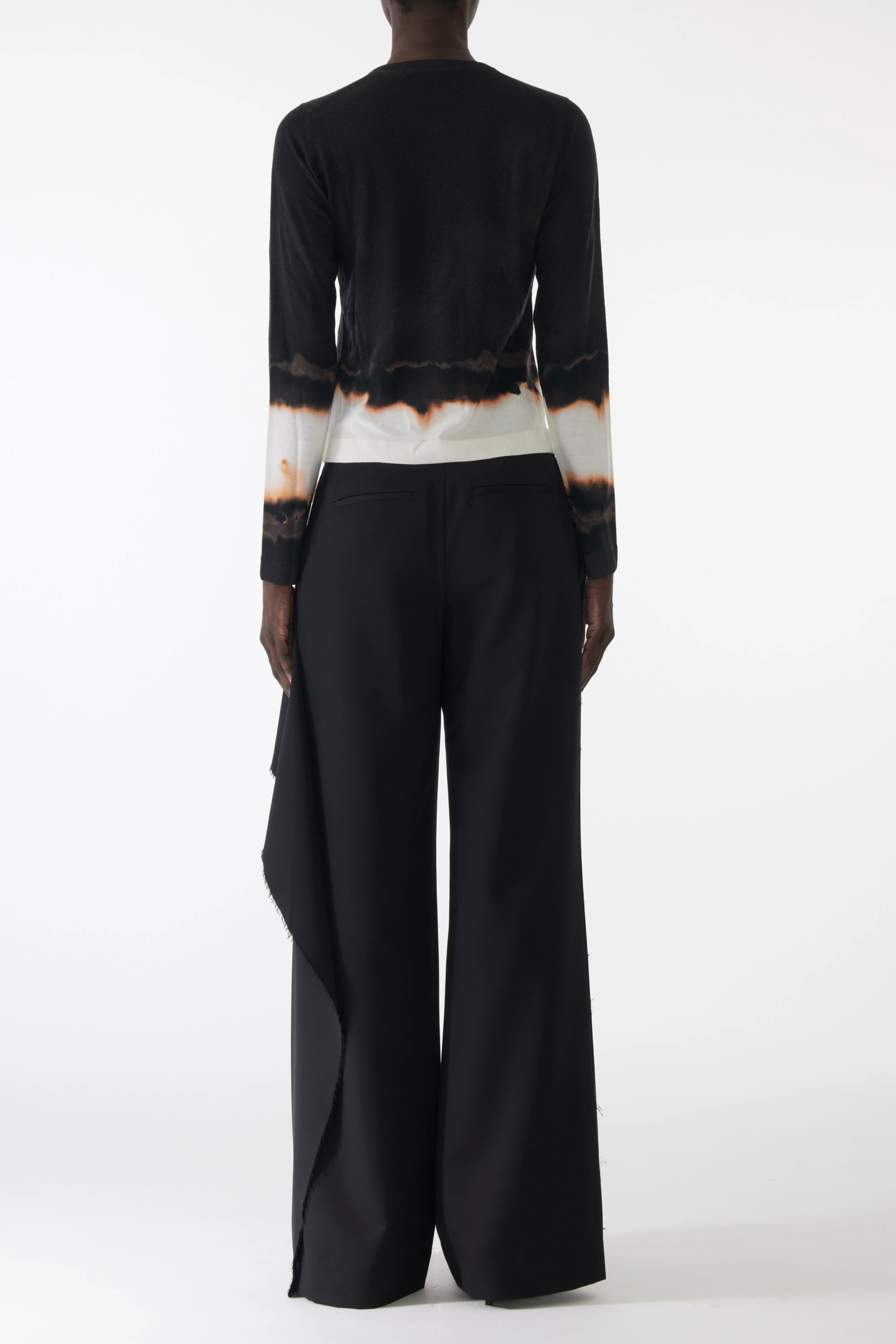 OMBRE DIFUSSED STRIPE WOOL CARDIGAN - Image 4