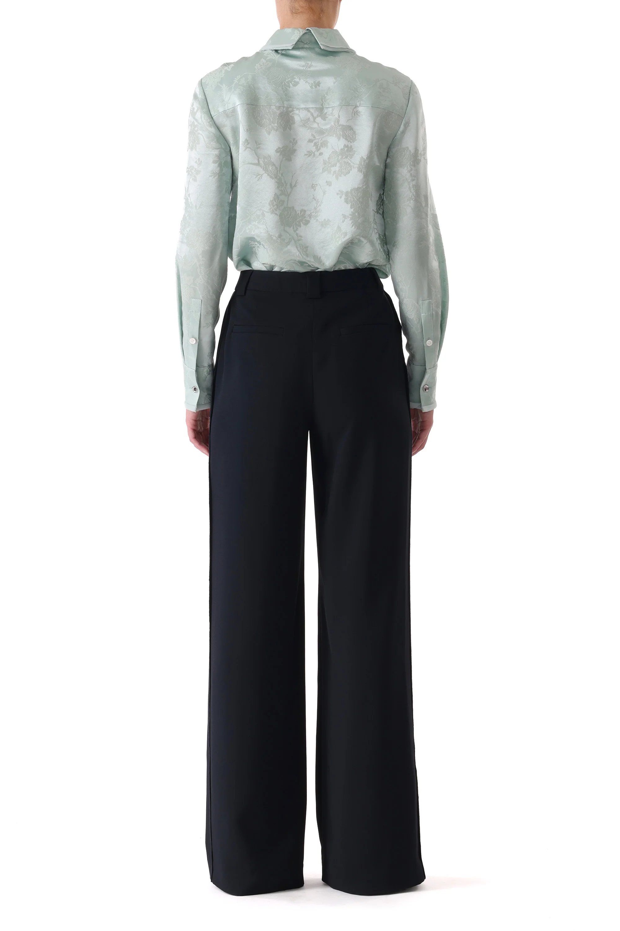 FLORAL SATIN JACQUARD BUTTON-UP SHIRT - Image 4