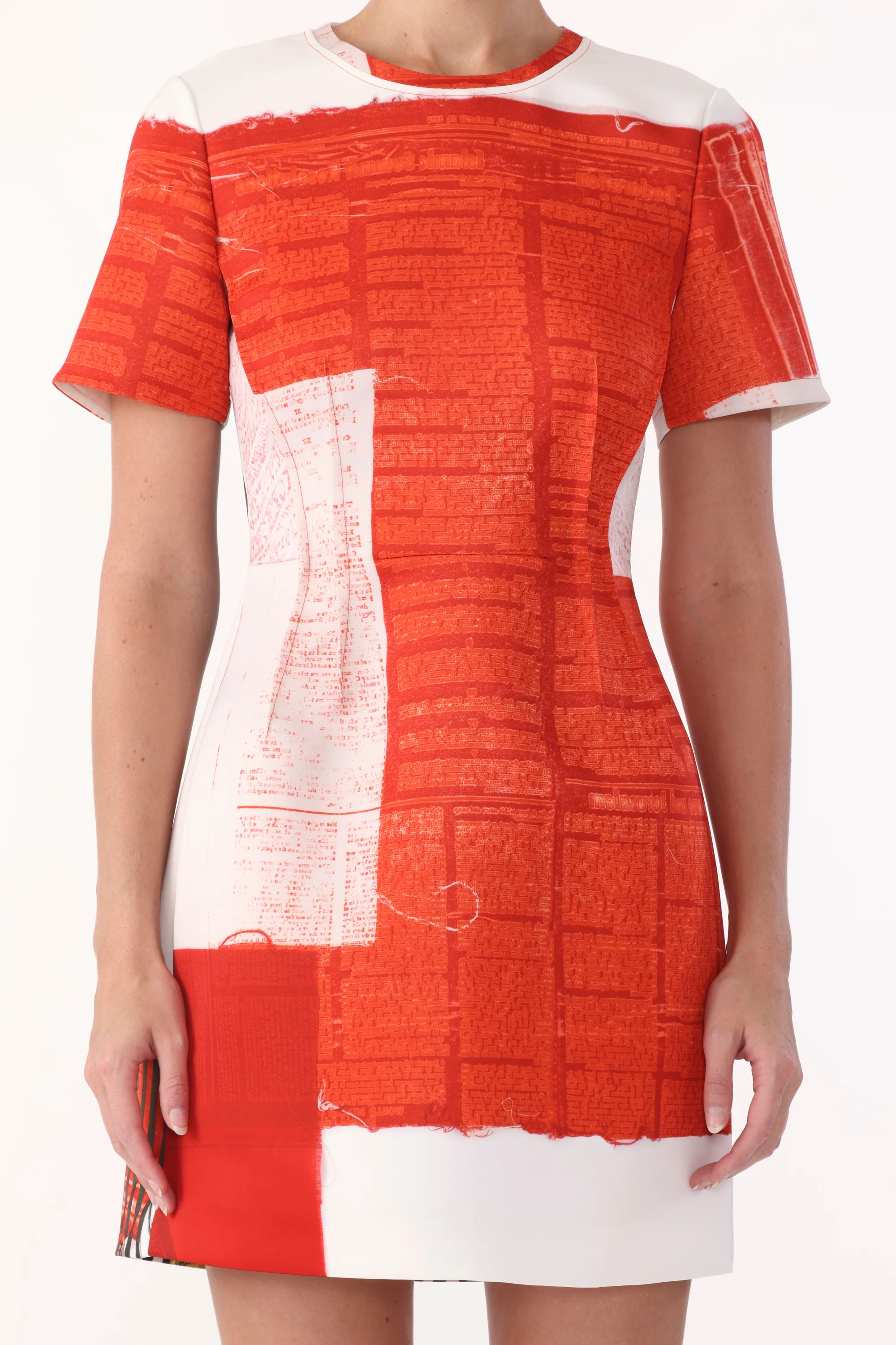 MATTE DUCHESS MINI A-LINE DRESS WITH CAT PAWS ARTWORK BY ROBERT RAUSCHENBERG - Image 5