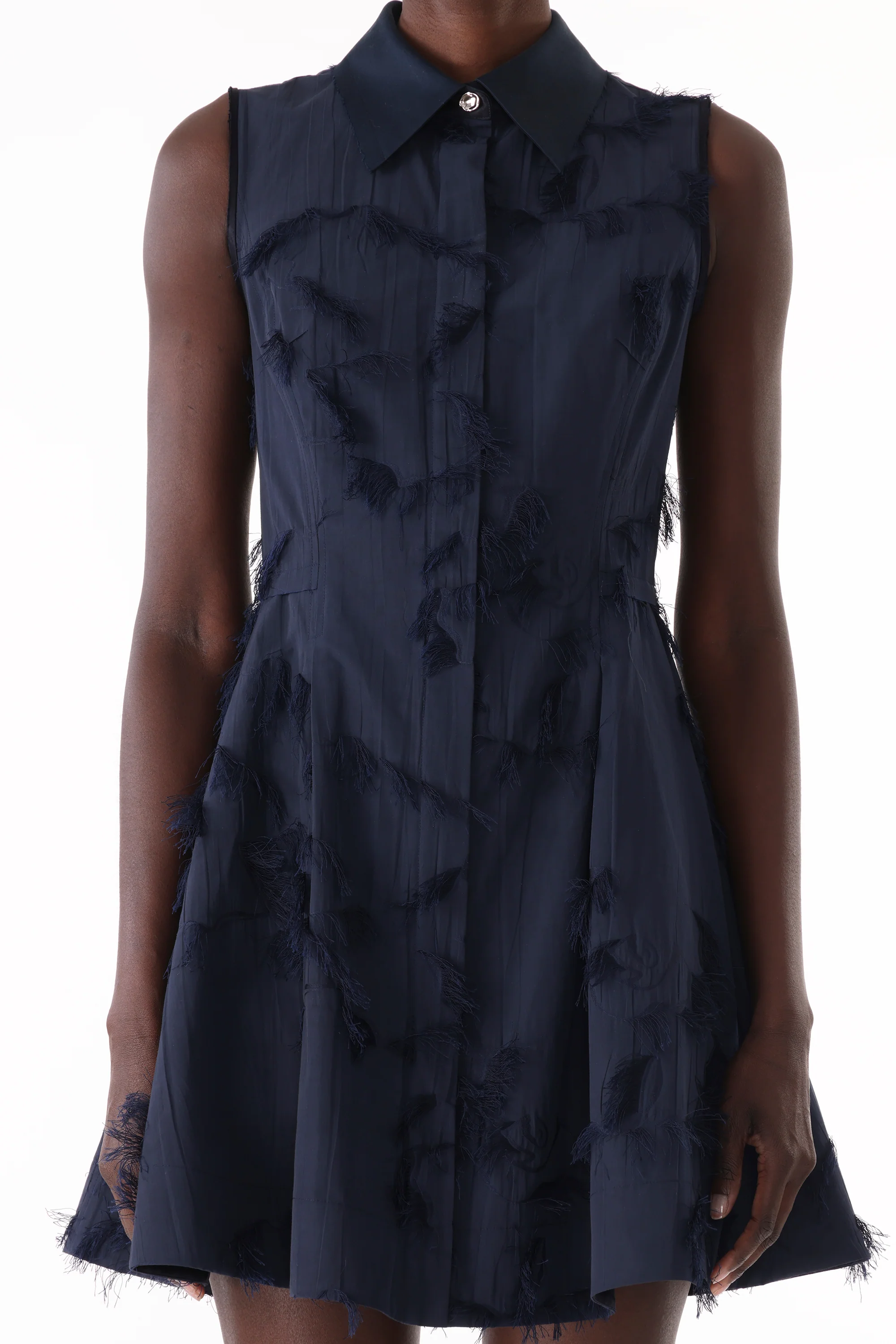 SLEEVELESS COTTON FIL COUPE MINI SHIRTDRESS - Image 7