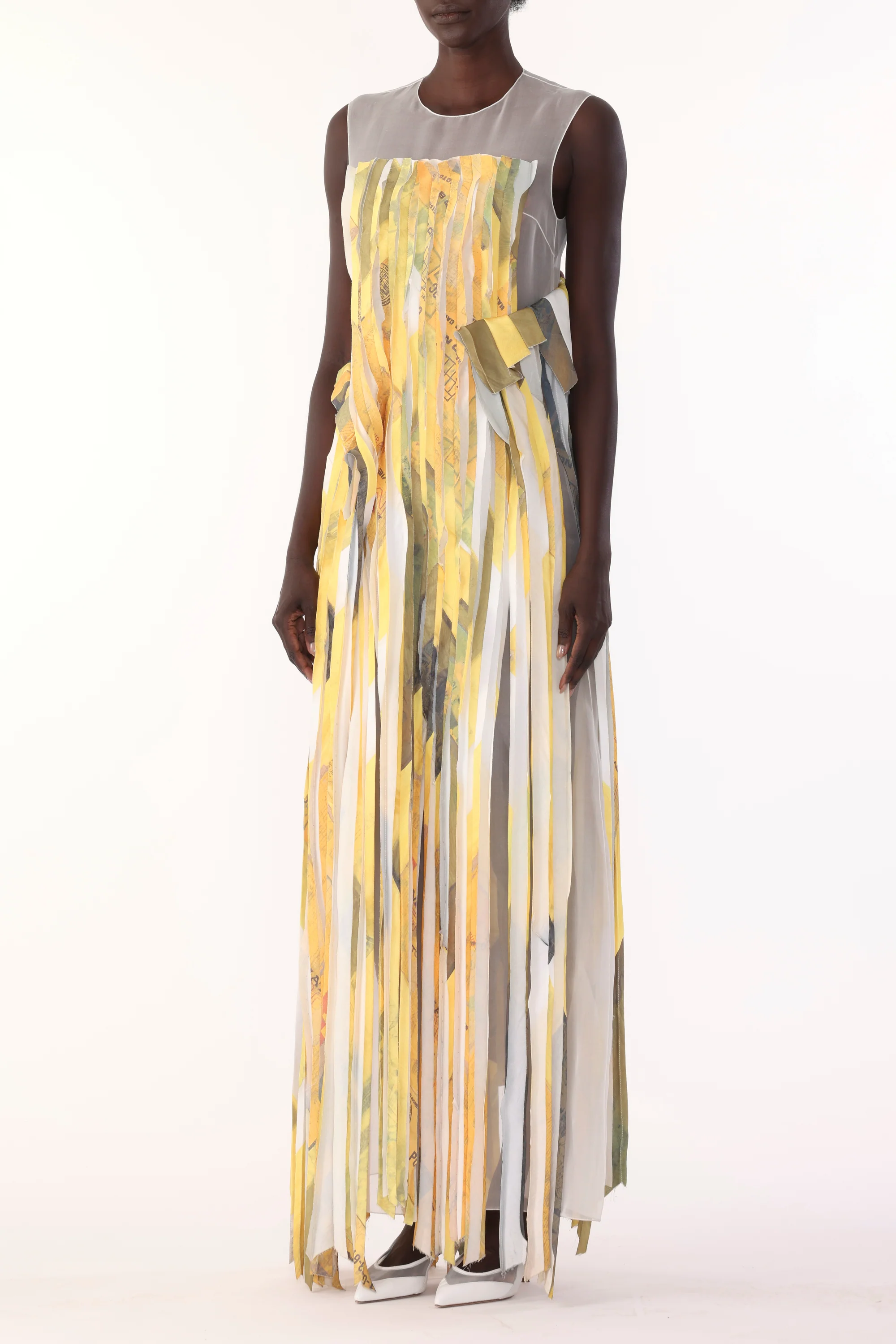SLEEVELESS STRIP TANK GOWN WITH SULPHUR BANK ARTWORK BY ROBERT RAUSCHENBERG - Image 3