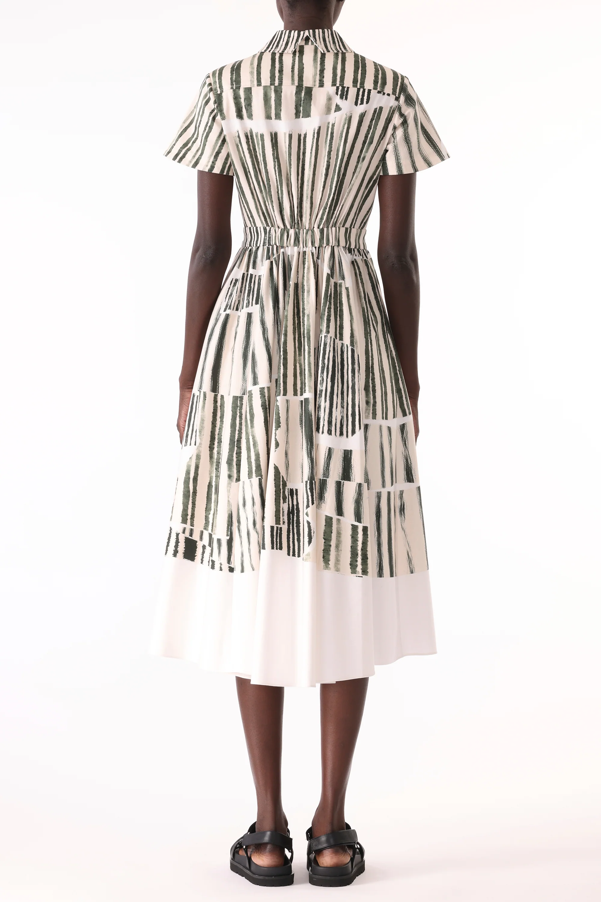 STRIPE COLLAGE STRETCH COTTON SHIRTDRESS - Image 5