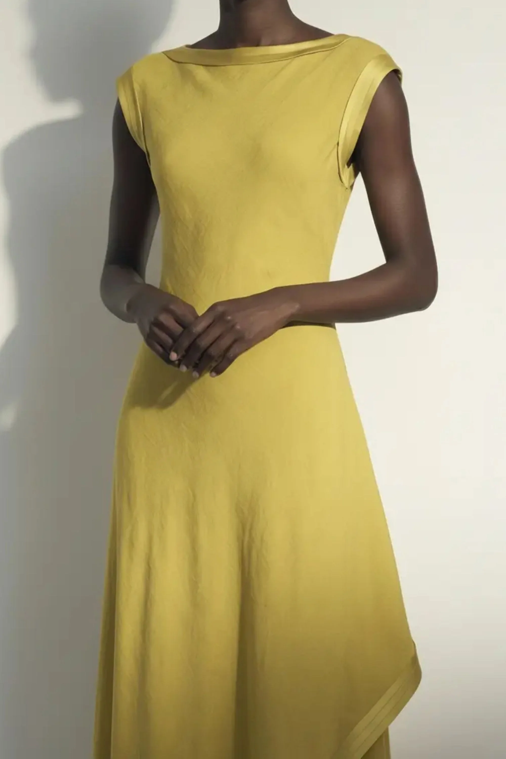 WASHED TWILL ASYMMETRICAL GOWN - Image 2