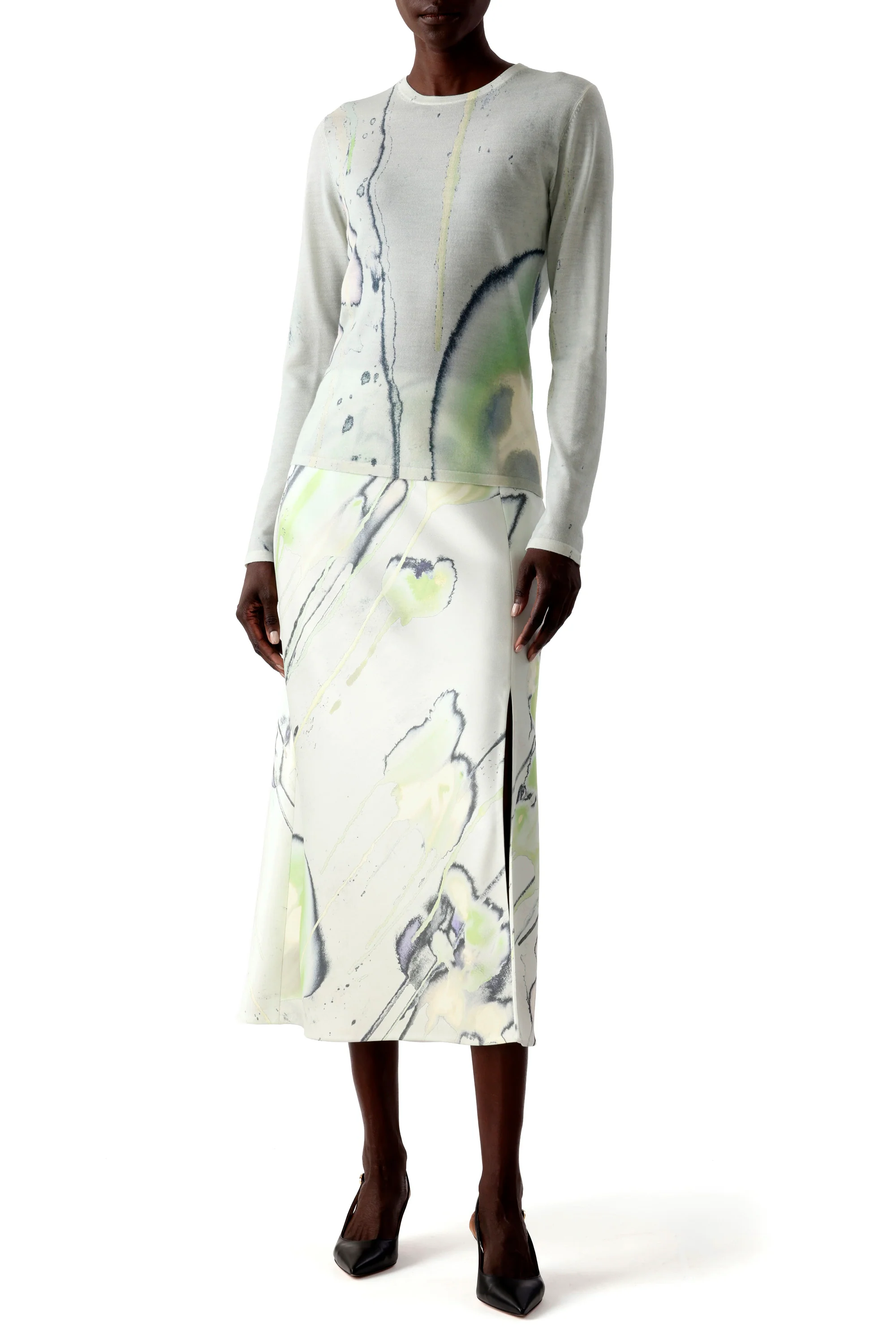 WATERCOLOR FLORAL MERINO SWEATER - Image 5
