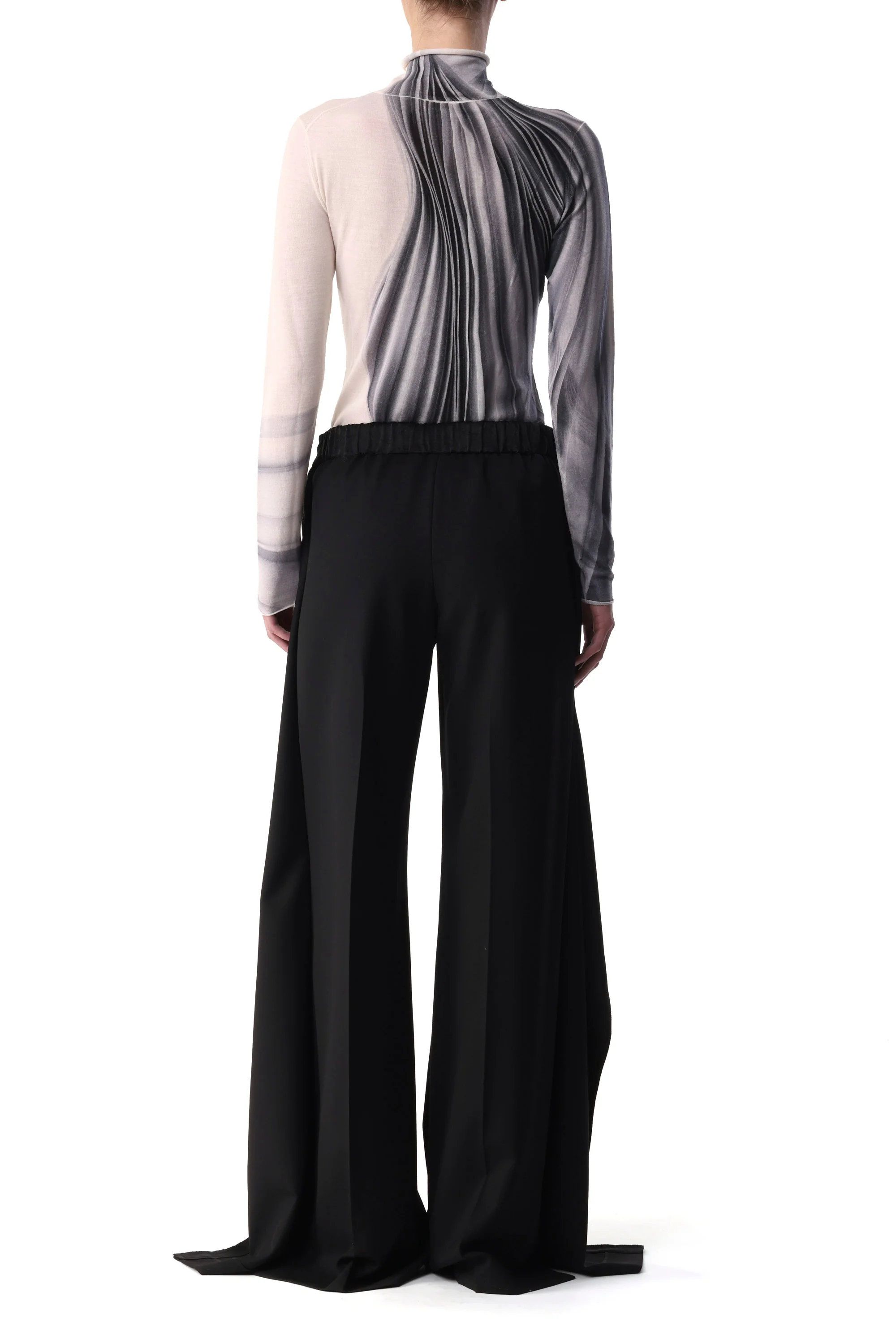 WOOL SUITING WIDE LEG PANT WITH SIDE EXTENSIONS - Image 3